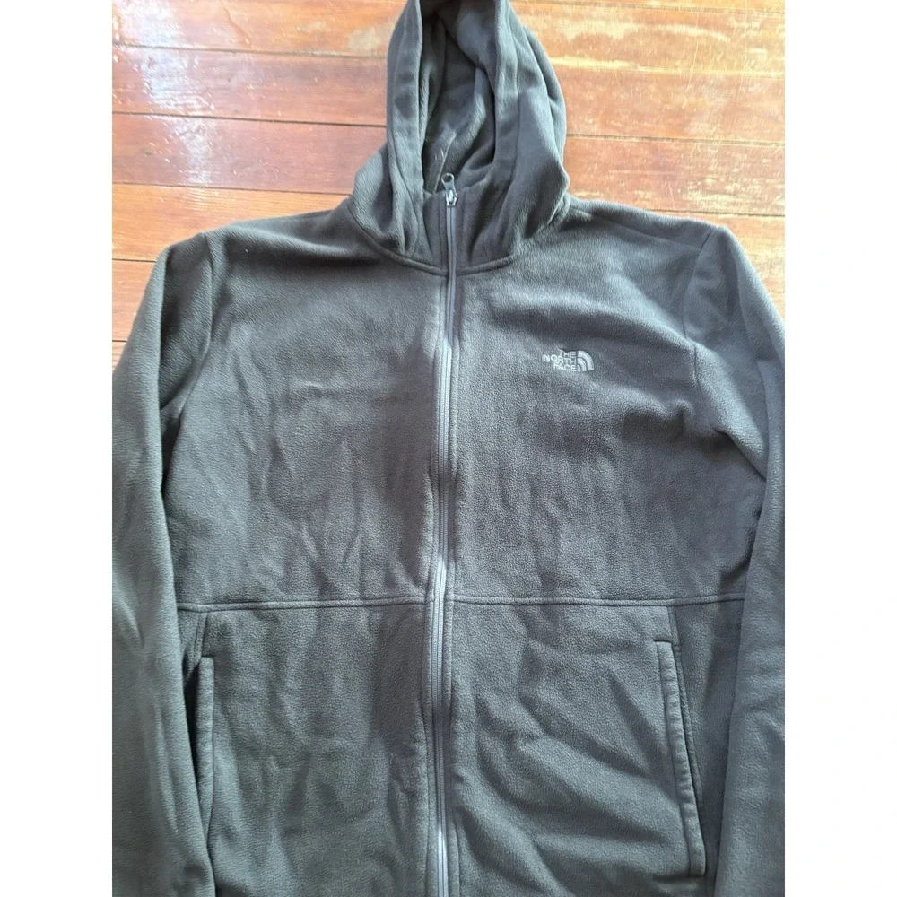 The North Face Full Zip Hoodie Mens XL Black Embroidered Logo Activewear Casual